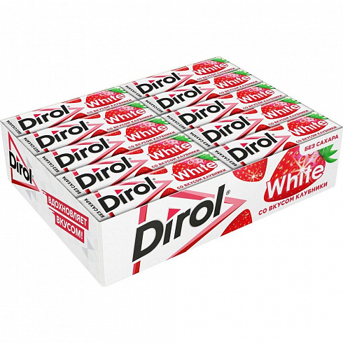 Жевательная резинка Dirol White со вкусом клубники