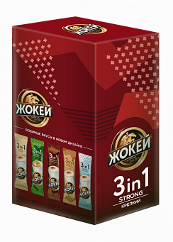 Кофе растворимый Жокей 3 в 1 Strong (крепкий)